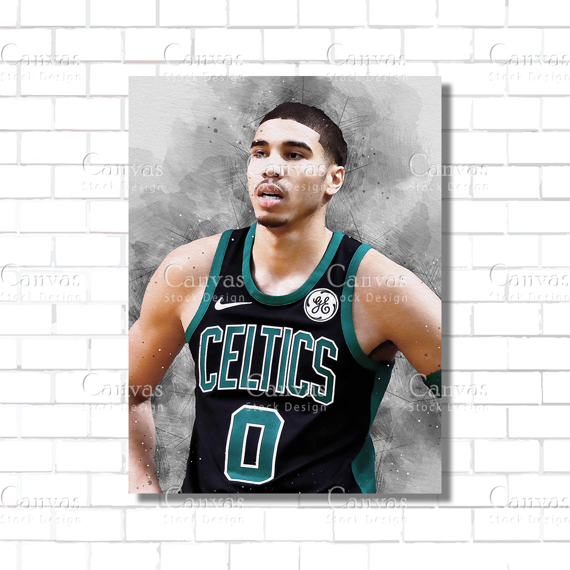 Jayson Tatum Poster, Kids Wall Decor, Basketball Fan, Man Cave Gift for Him - Her, Sports Canvas Wall Art