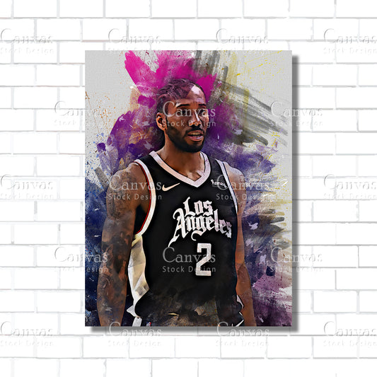 Kawhi Leonard Poster, Kids Wall Decor, Basketball Fan, Man Cave Gift for Him - Her, Sports Canvas Wall Art