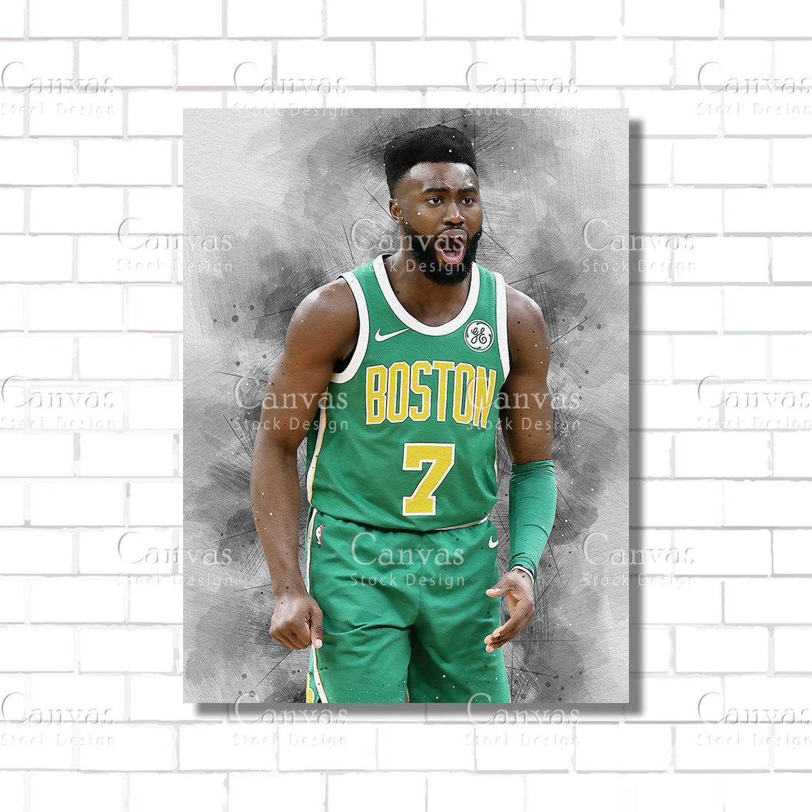 Jaylen Brown Poster, Kids Wall Decor, Basketball Fan, Man Cave Gift for Him - Her, Sports Canvas Wall Art