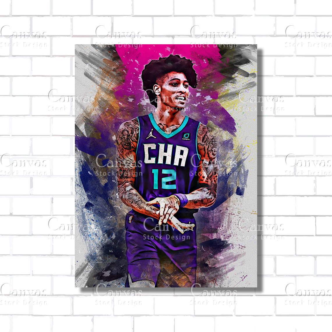 Kelly Oubre Poster, Kids Wall Decor, Basketball Fan, Man Cave Gift for Him - Her, Sports Canvas Wall Art