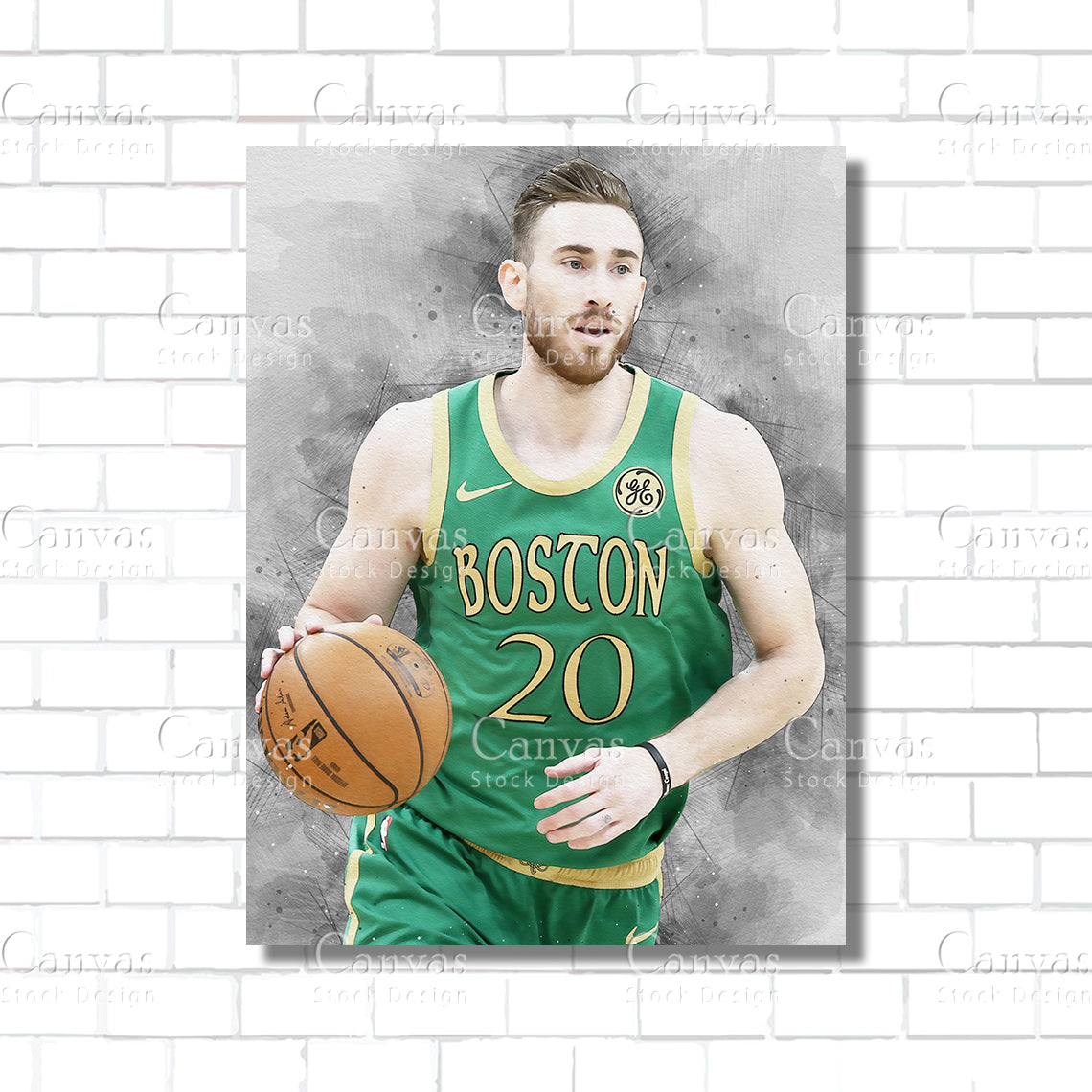 Gordon Hayward Poster, Kids Wall Decor, Basketball Fan, Man Cave Gift for Him - Her, Sports Canvas Wall Art