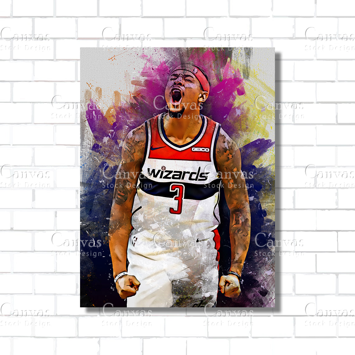 Bradley Beal Poster, Kids Wall Decor, Basketball Fan, Man Cave Gift for Him - Her, Sports Canvas Wall Art