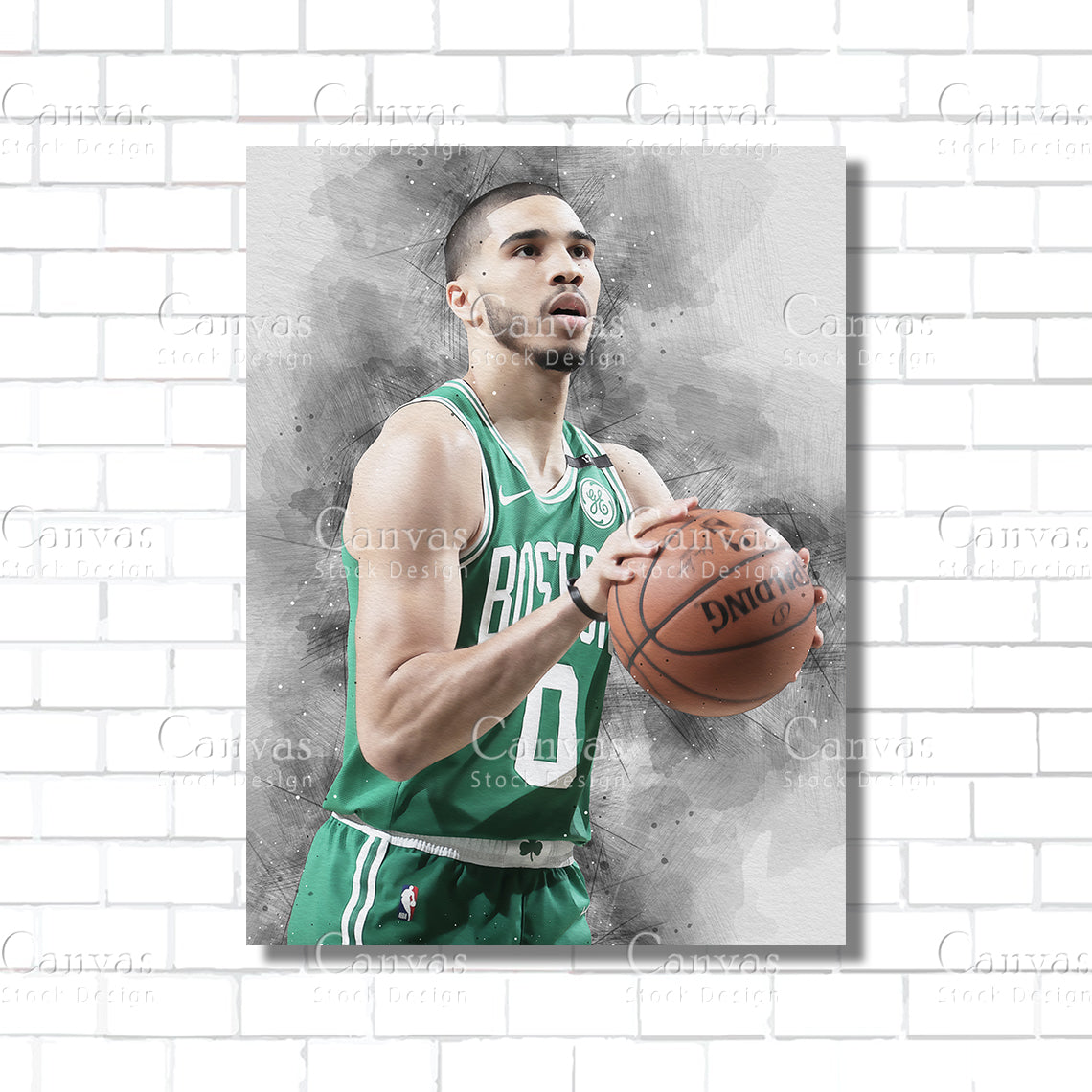 Jayson Tatum Poster, Kids Wall Decor, Basketball Fan, Man Cave Gift for Him - Her, Sports Canvas Wall Art