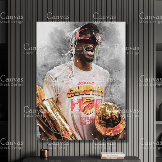 Kawhi Leonard Poster, Kids Wall Decor, Basketball Fan, Man Cave Gift for Him - Her, Sports Canvas Wall Art