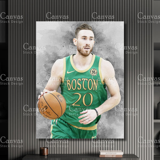 Gordon Hayward Poster, Kids Wall Decor, Basketball Fan, Man Cave Gift for Him - Her, Sports Canvas Wall Art