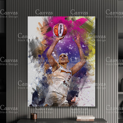 Diana Taurasi Poster, Kids Wall Decor, Basketball Fan, Man Cave Gift for Him - Her, Sports Canvas Wall Art