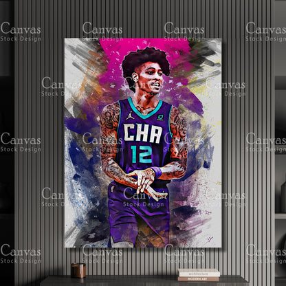 Kelly Oubre Poster, Kids Wall Decor, Basketball Fan, Man Cave Gift for Him - Her, Sports Canvas Wall Art