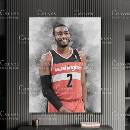 John Wall Poster, Kids Wall Decor, Basketball Fan, Man Cave Gift for Him - Her, Sports Canvas Wall Art