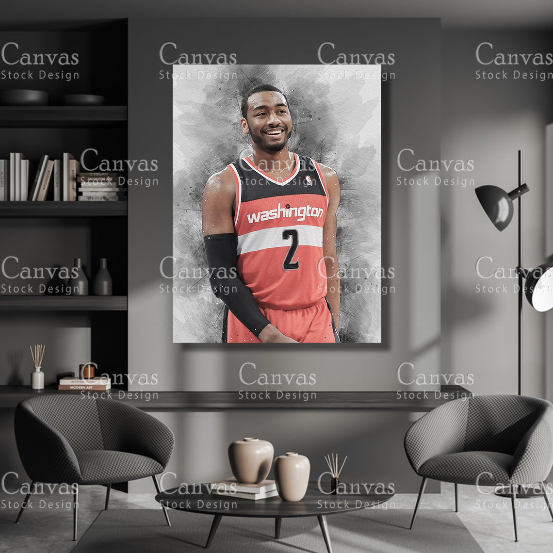 John Wall Poster, Kids Wall Decor, Basketball Fan, Man Cave Gift for Him - Her, Sports Canvas Wall Art