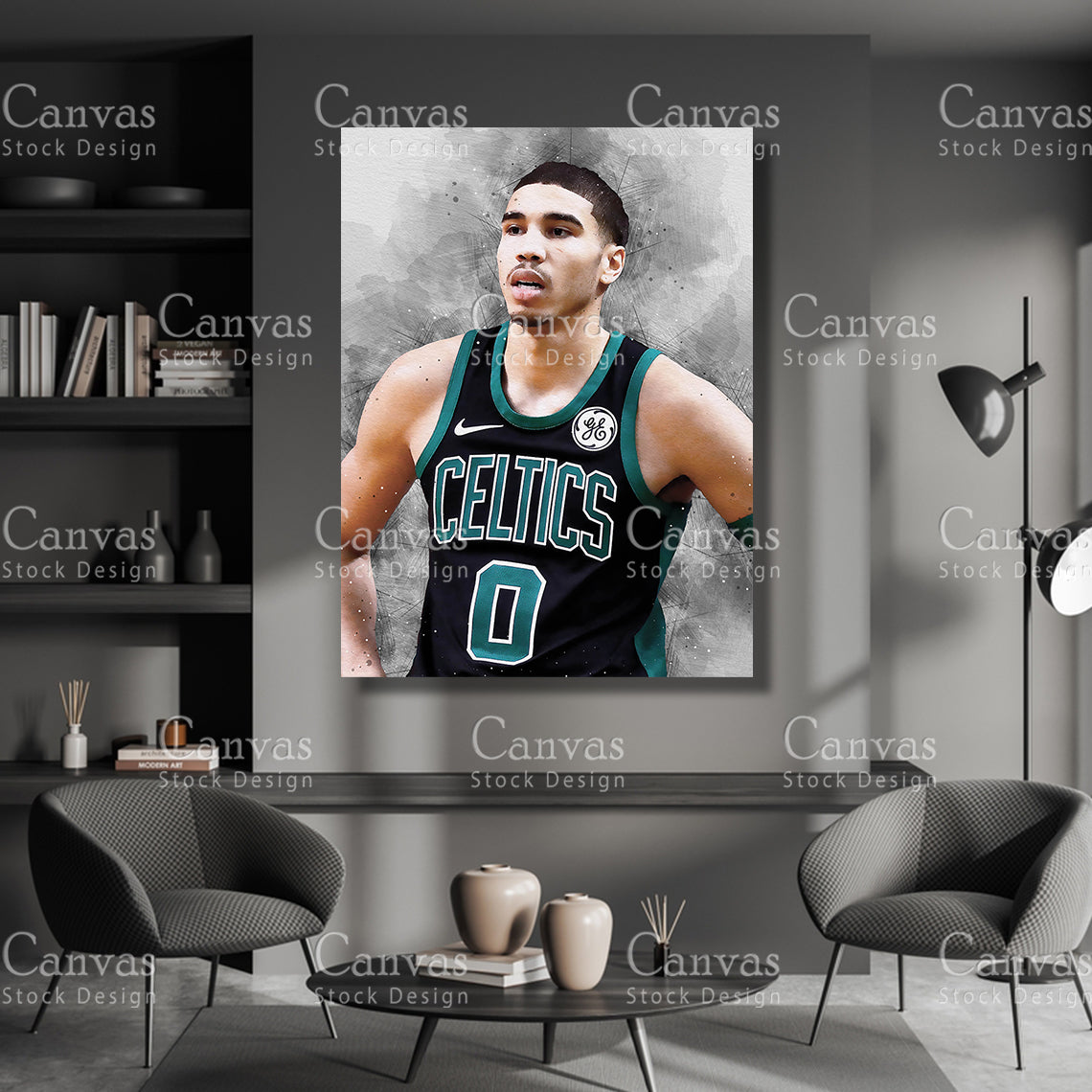 Jayson Tatum Poster, Kids Wall Decor, Basketball Fan, Man Cave Gift for Him - Her, Sports Canvas Wall Art