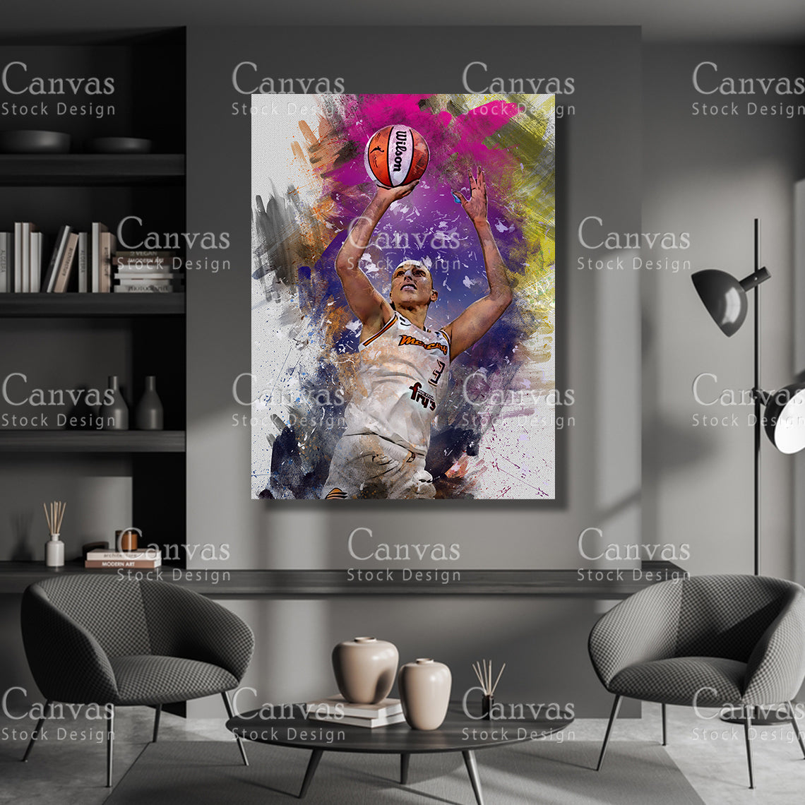 Diana Taurasi Poster, Kids Wall Decor, Basketball Fan, Man Cave Gift for Him - Her, Sports Canvas Wall Art