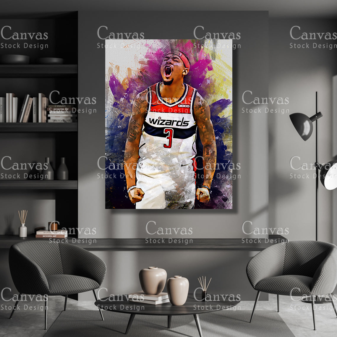 Bradley Beal Poster, Kids Wall Decor, Basketball Fan, Man Cave Gift for Him - Her, Sports Canvas Wall Art