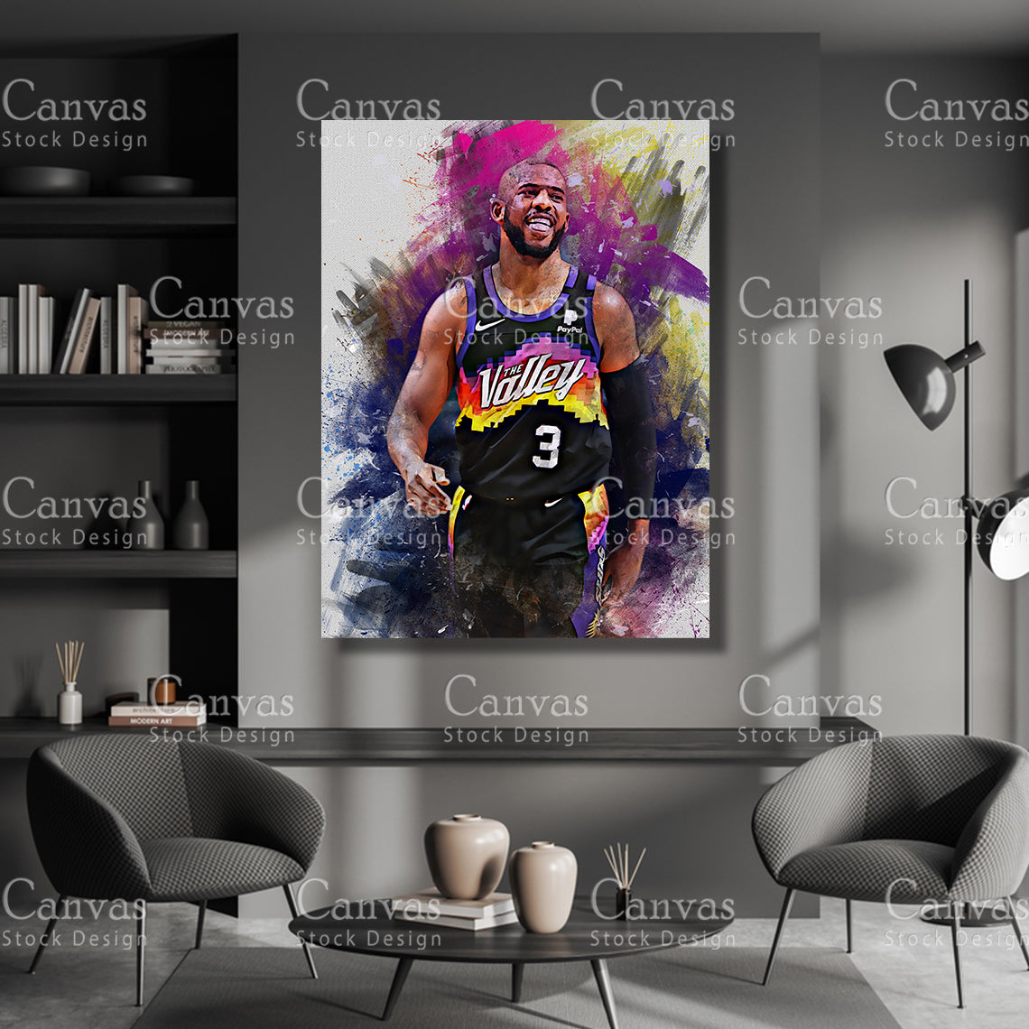 Chris Paul Poster, Kids Wall Decor, Basketball Fan, Man Cave Gift for Him - Her, Sports Canvas Wall Art