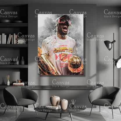 Kawhi Leonard Poster, Kids Wall Decor, Basketball Fan, Man Cave Gift for Him - Her, Sports Canvas Wall Art