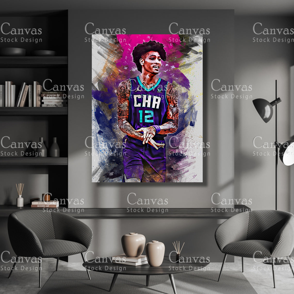 Kelly Oubre Poster, Kids Wall Decor, Basketball Fan, Man Cave Gift for Him - Her, Sports Canvas Wall Art