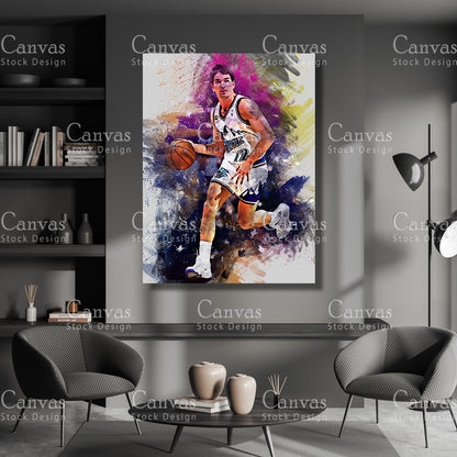 John Stockton Poster, Kids Wall Decor, Basketball Fan, Man Cave Gift for Him - Her, Sports Canvas Wall Art