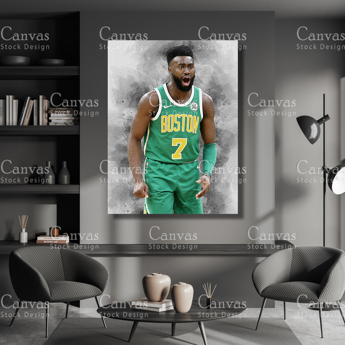 Jaylen Brown Poster, Kids Wall Decor, Basketball Fan, Man Cave Gift for Him - Her, Sports Canvas Wall Art