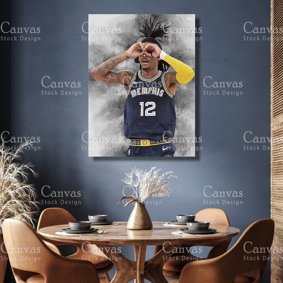 Ja Morant Poster, Kids Wall Decor, Basketball Fan, Man Cave Gift for Him - Her, Sports Canvas Wall Art