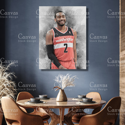 John Wall Poster, Kids Wall Decor, Basketball Fan, Man Cave Gift for Him - Her, Sports Canvas Wall Art