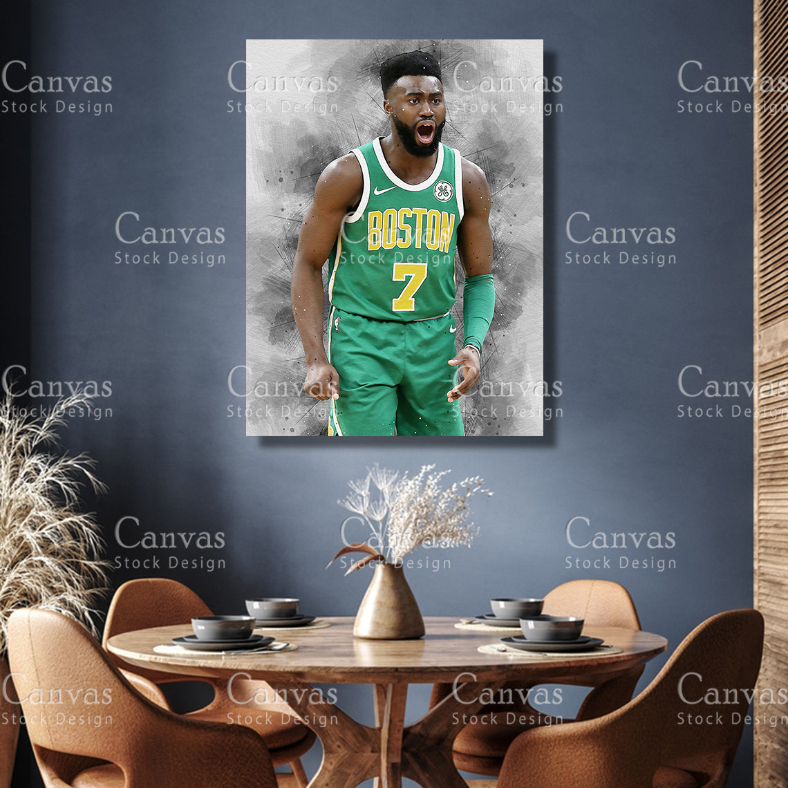 Jaylen Brown Poster, Kids Wall Decor, Basketball Fan, Man Cave Gift for Him - Her, Sports Canvas Wall Art