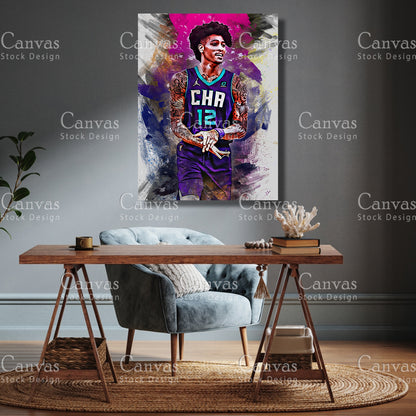 Kelly Oubre Poster, Kids Wall Decor, Basketball Fan, Man Cave Gift for Him - Her, Sports Canvas Wall Art