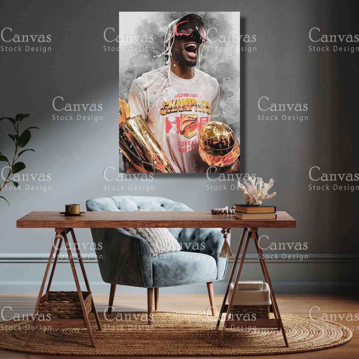 Kawhi Leonard Poster, Kids Wall Decor, Basketball Fan, Man Cave Gift for Him - Her, Sports Canvas Wall Art