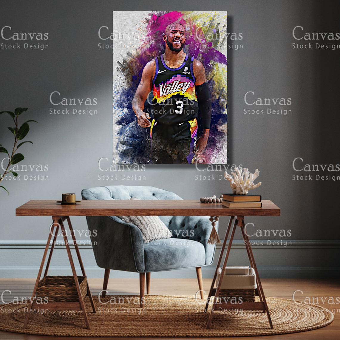 Chris Paul Poster, Kids Wall Decor, Basketball Fan, Man Cave Gift for Him - Her, Sports Canvas Wall Art