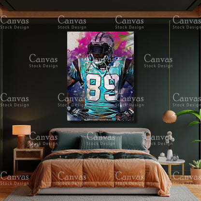 Steve Smith Canvas Frame, Kids Wall Decor, Football Fan, Man Cave Gift for Him - Her, Sports Canvas Wall Art