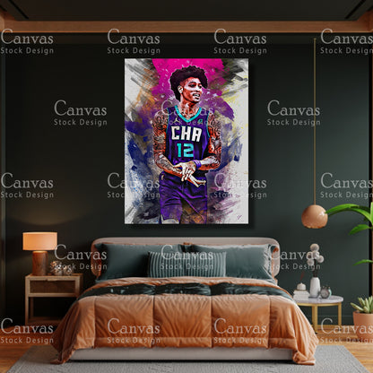 Kelly Oubre Poster, Kids Wall Decor, Basketball Fan, Man Cave Gift for Him - Her, Sports Canvas Wall Art