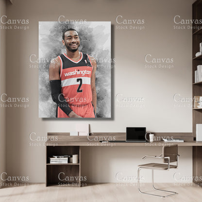 John Wall Poster, Kids Wall Decor, Basketball Fan, Man Cave Gift for Him - Her, Sports Canvas Wall Art