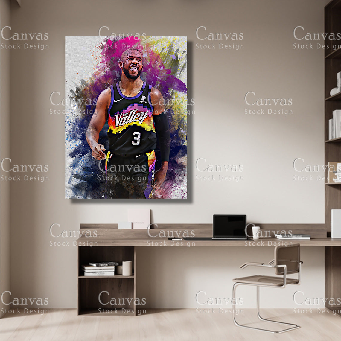 Chris Paul Poster, Kids Wall Decor, Basketball Fan, Man Cave Gift for Him - Her, Sports Canvas Wall Art