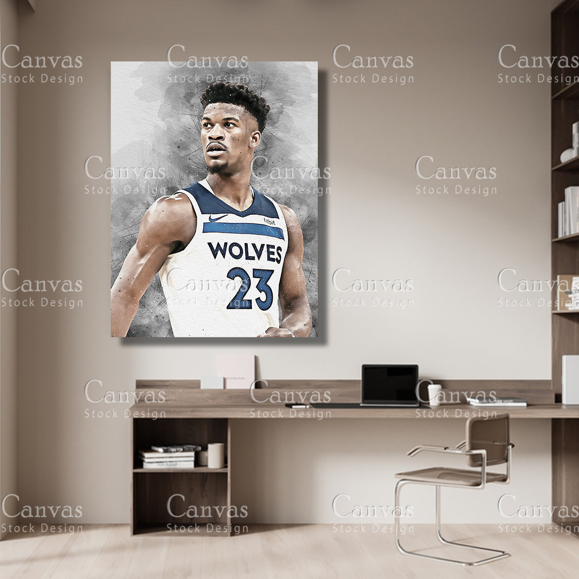 Jimmy Butler Poster, Kids Wall Decor, Basketball Fan, Man Cave Gift for Him - Her, Sports Canvas Wall Art