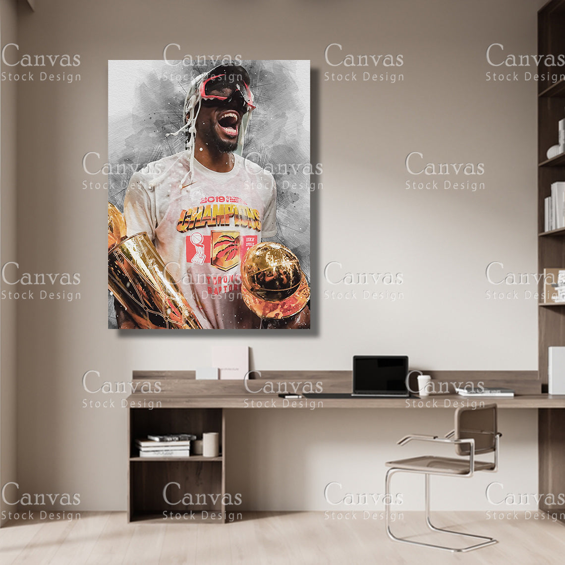 Kawhi Leonard Poster, Kids Wall Decor, Basketball Fan, Man Cave Gift for Him - Her, Sports Canvas Wall Art