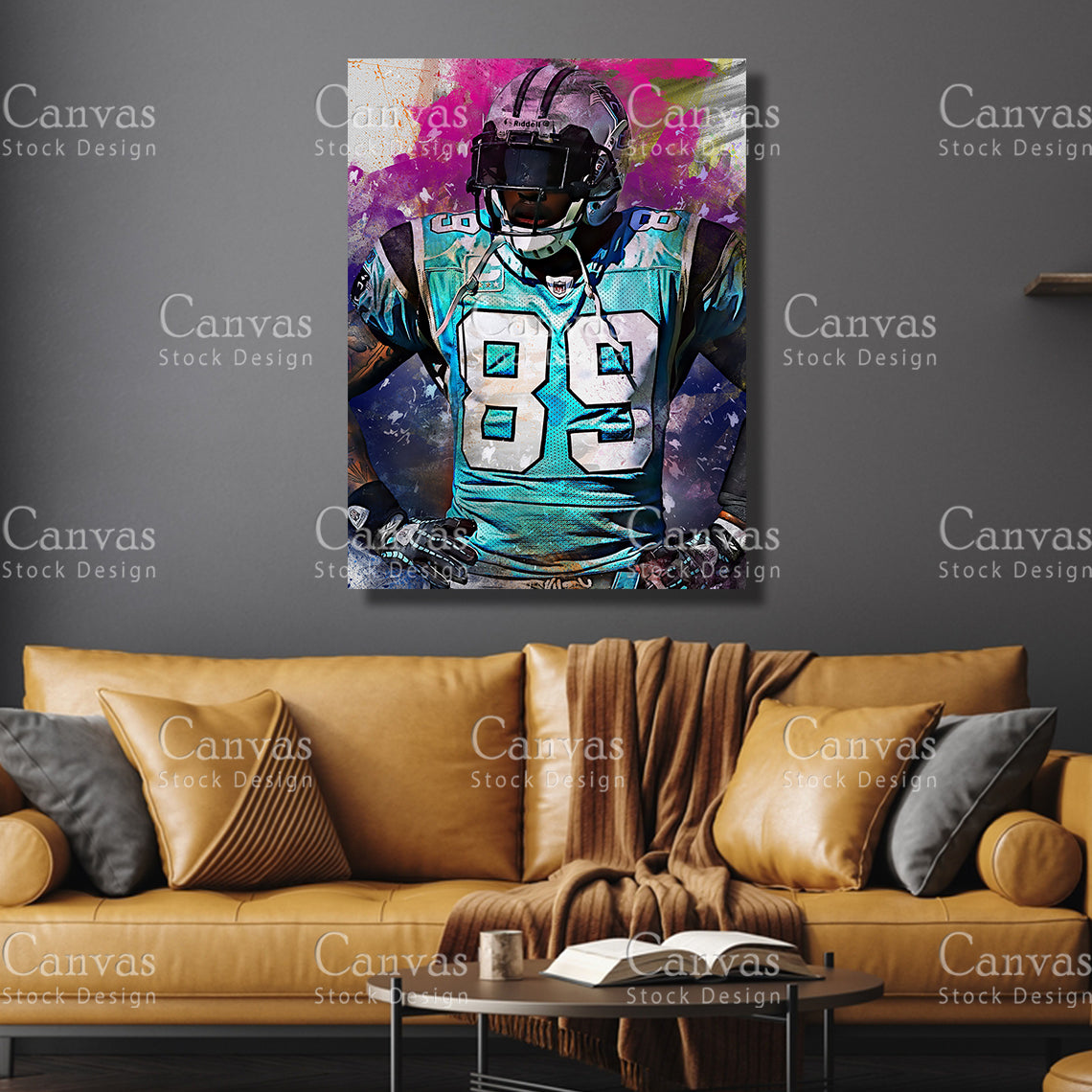 Steve Smith Canvas Frame, Kids Wall Decor, Football Fan, Man Cave Gift for Him - Her, Sports Canvas Wall Art