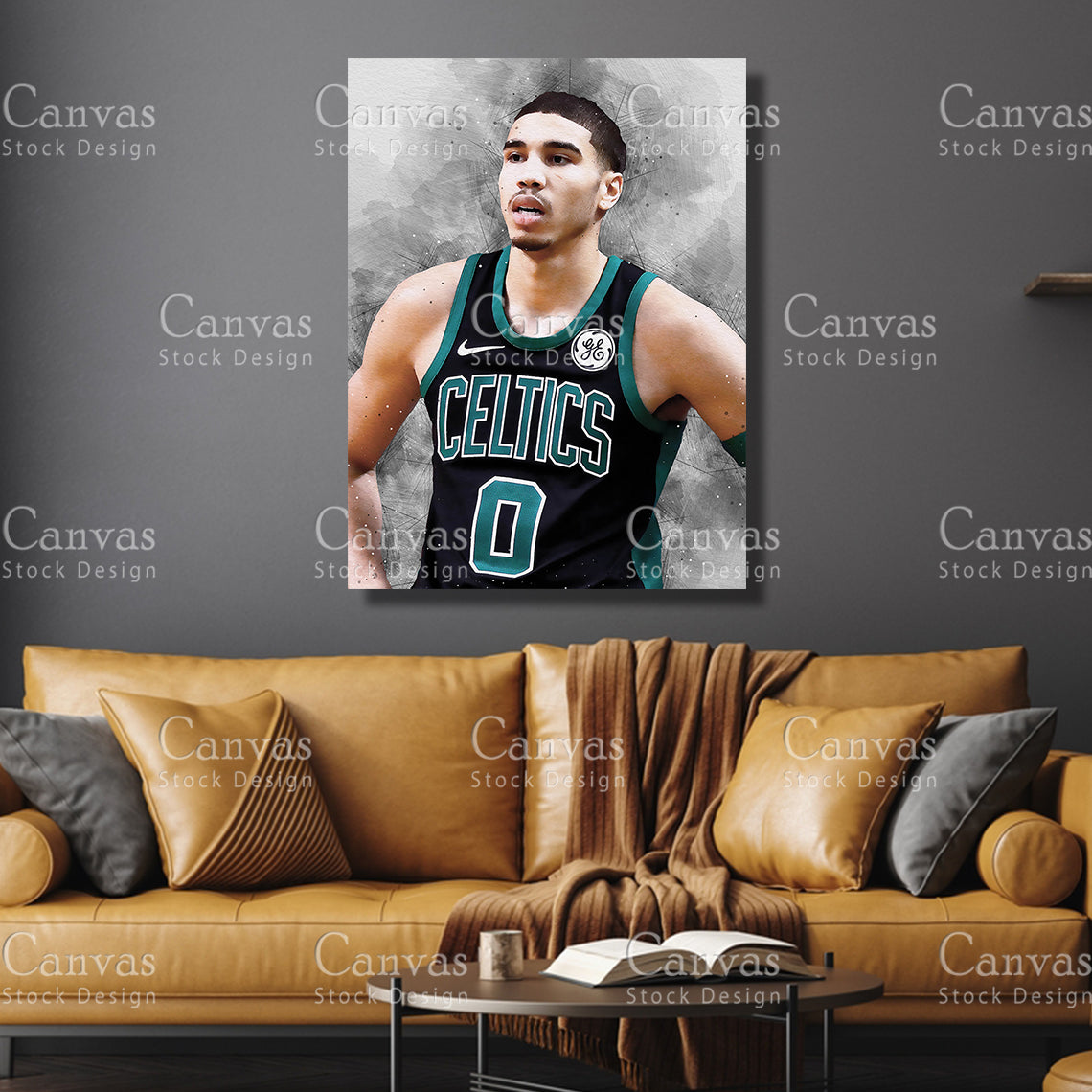 Jayson Tatum Poster, Kids Wall Decor, Basketball Fan, Man Cave Gift for Him - Her, Sports Canvas Wall Art