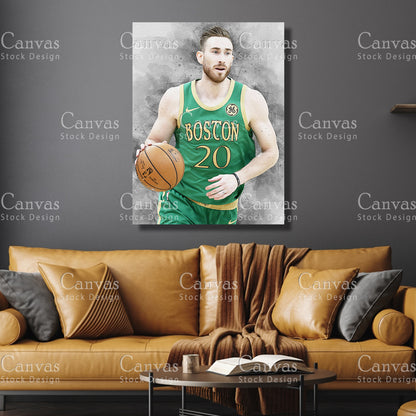 Gordon Hayward Poster, Kids Wall Decor, Basketball Fan, Man Cave Gift for Him - Her, Sports Canvas Wall Art