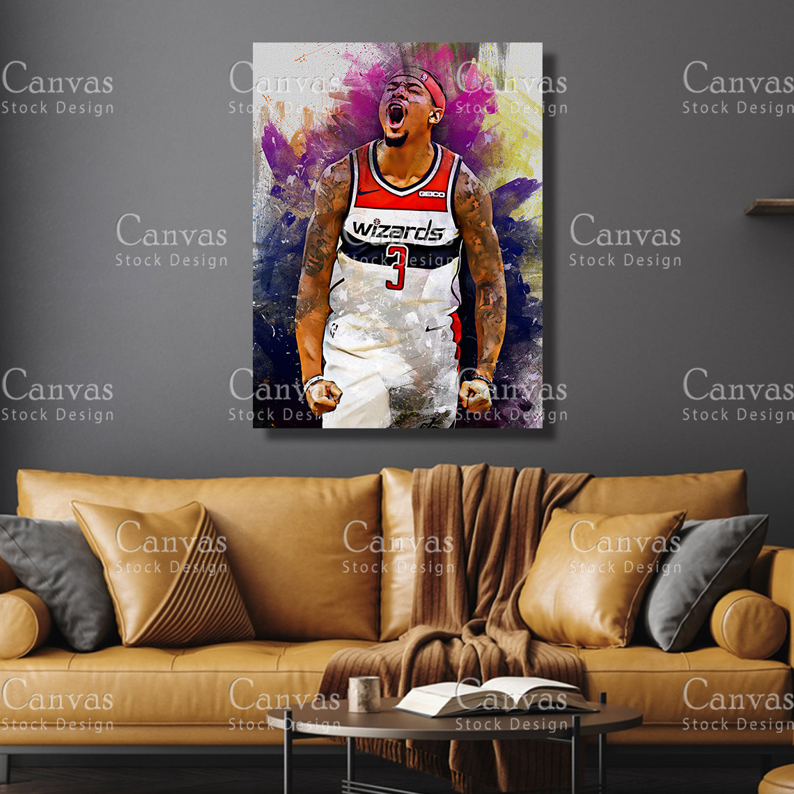 Bradley Beal Poster, Kids Wall Decor, Basketball Fan, Man Cave Gift for Him - Her, Sports Canvas Wall Art