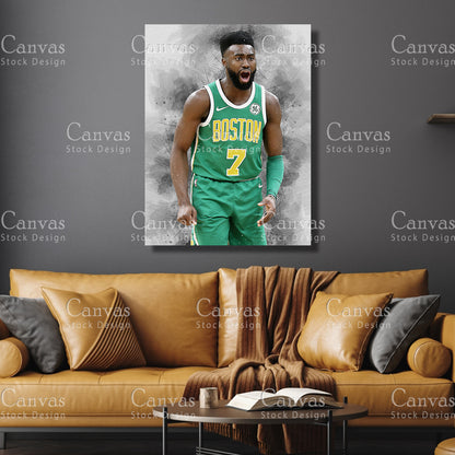 Jaylen Brown Poster, Kids Wall Decor, Basketball Fan, Man Cave Gift for Him - Her, Sports Canvas Wall Art