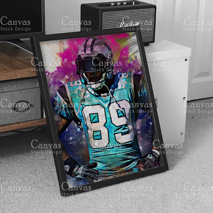 Steve Smith Canvas Frame, Kids Wall Decor, Football Fan, Man Cave Gift for Him - Her, Sports Canvas Wall Art