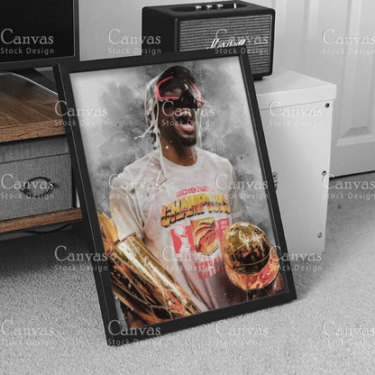 Kawhi Leonard Poster, Kids Wall Decor, Basketball Fan, Man Cave Gift for Him - Her, Sports Canvas Wall Art