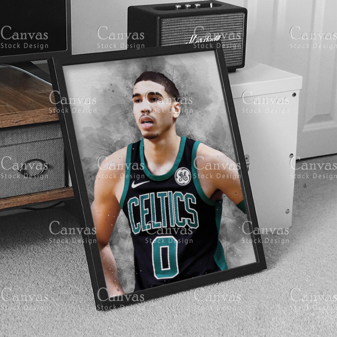 Jayson Tatum Poster, Kids Wall Decor, Basketball Fan, Man Cave Gift for Him - Her, Sports Canvas Wall Art