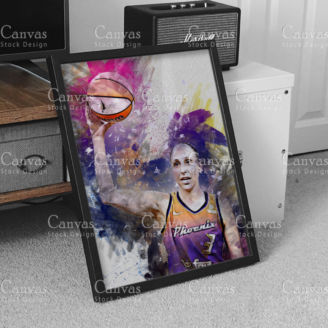 Diana Taurasi Poster, Kids Wall Decor, Basketball Fan, Man Cave Gift for Him - Her, Sports Canvas Wall Art