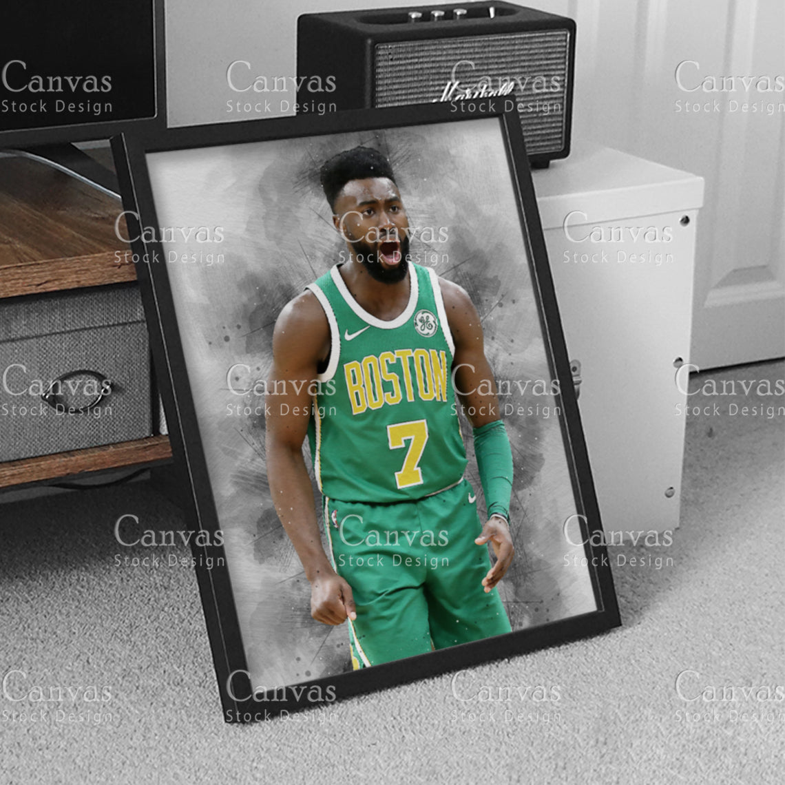 Jaylen Brown Poster, Kids Wall Decor, Basketball Fan, Man Cave Gift for Him - Her, Sports Canvas Wall Art