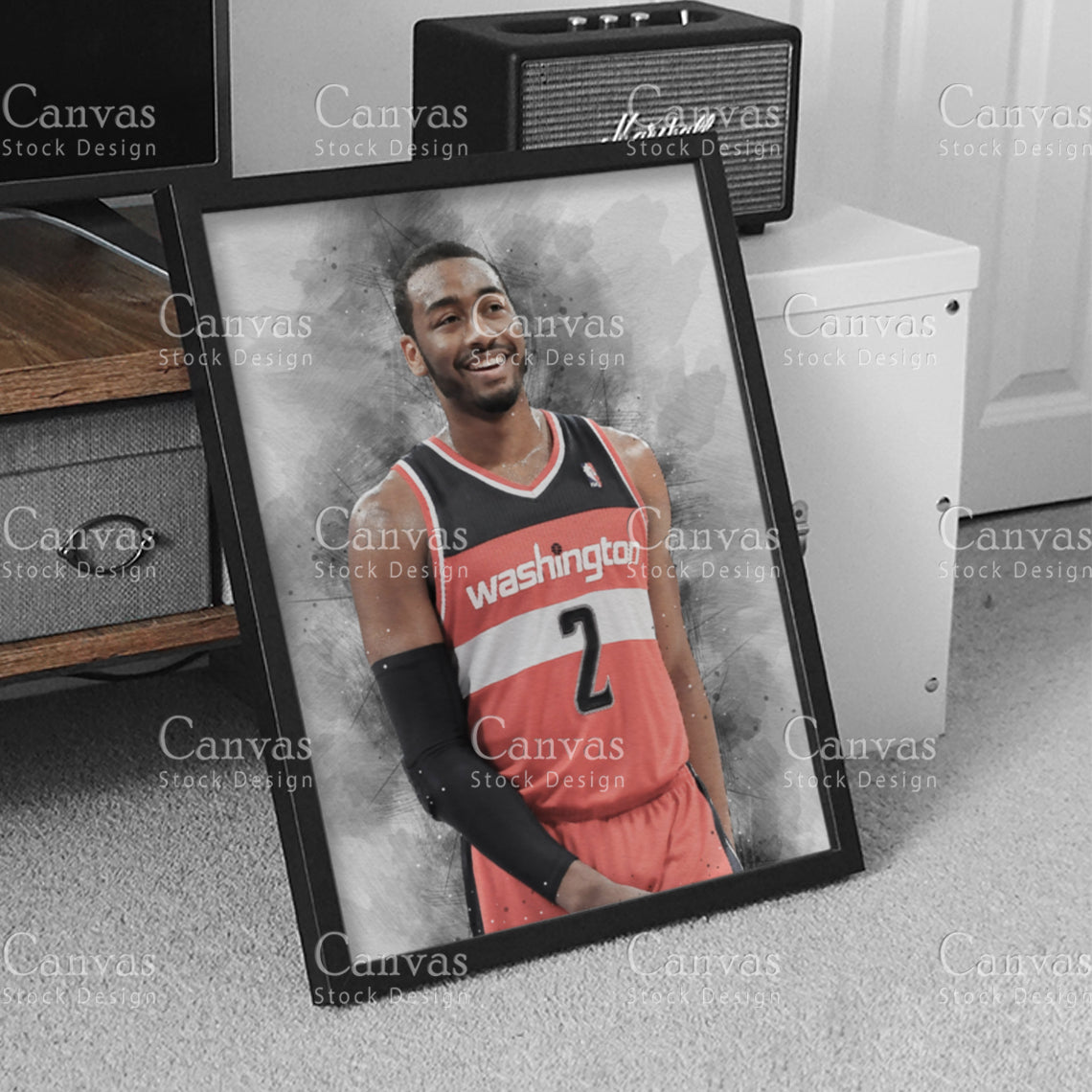 John Wall Poster, Kids Wall Decor, Basketball Fan, Man Cave Gift for Him - Her, Sports Canvas Wall Art