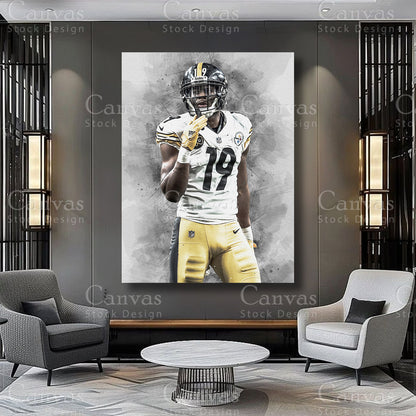 Football themed JuJu Smith-Schuster wall art for a game room