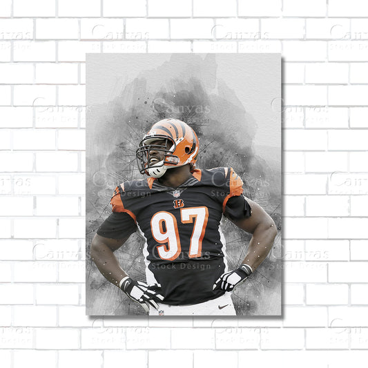 Geno Atkins Canvas Wall Art – NFL Defensive Tackle Poster