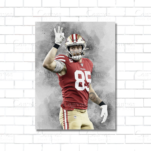 George Kittle Canvas Wall Art – San Francisco 49ers Tight End Poster Print