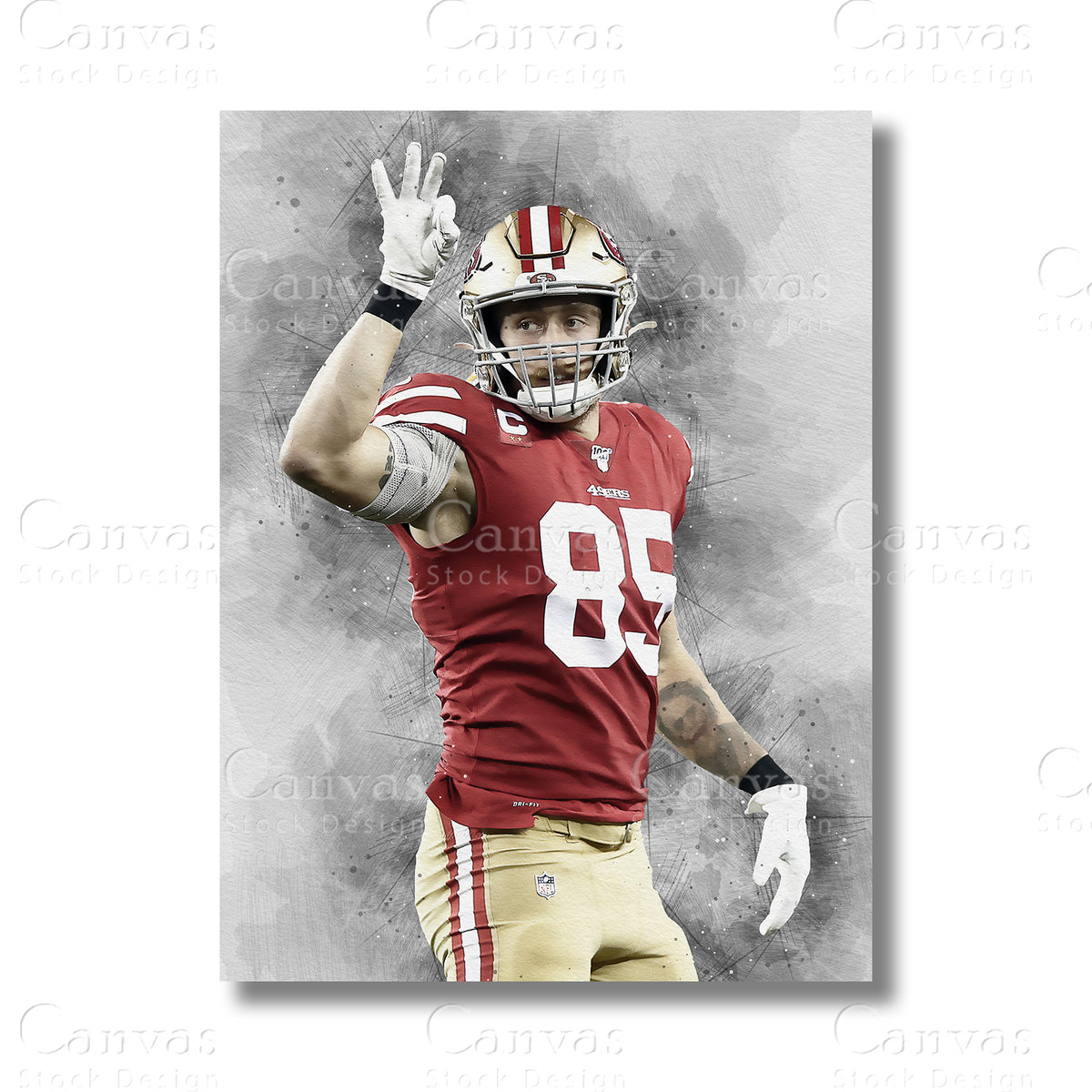 George Kittle canvas wall art for American football fans