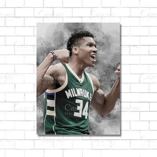 Giannis Antetokounmpo Canvas Wall Art