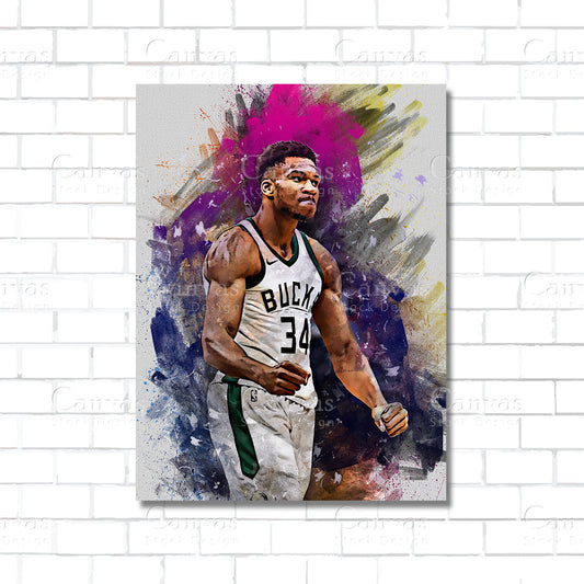 Giannis Antetokounmpo Canvas Wall Art